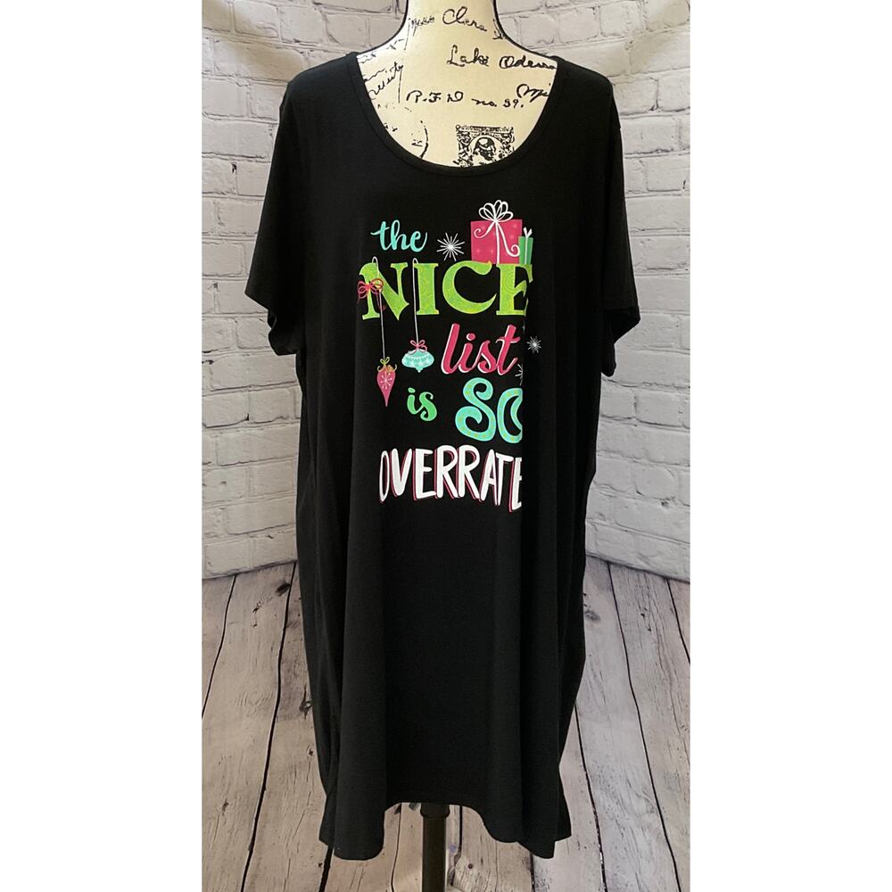 Avenue Body Women’s The Nice List is So Overrated Christmas Sleep Shirt (26/28)